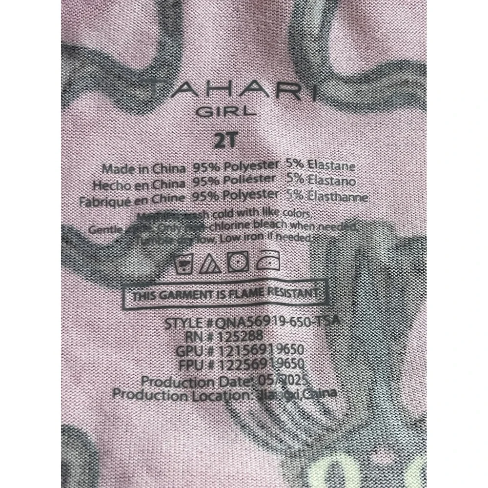 Pink Tahari Girl Toddler Pajama Set Black Cat Ribbon Bow With Bow Ties Down 2T